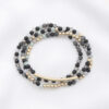 3-Row Glass Bead Stretch Bracelet – Polished Strands