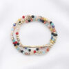 3-Row Glass Bead Stretch Bracelet – Polished Strands