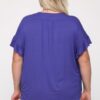 Plus Size Surplice Viscose Top with Ruffle Sleeve – Royal Blue