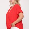 Plus Size Surplice Top with Ruffle Sleeves – Tomato