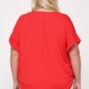 Plus Size Surplice Top with Ruffle Sleeves – Tomato