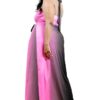 Plus Cutout Halter Maxi Dress with Waist Tie – Pink/Black