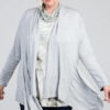 Plus Size Shark-Bite Waist Seam Open Cardigan – Heather Grey