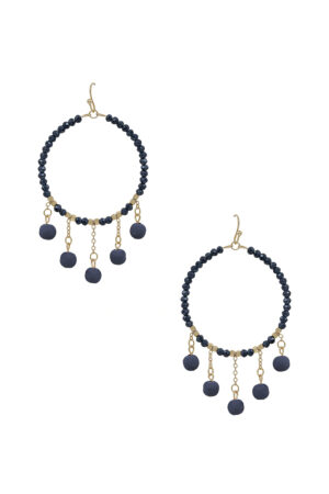 Clay Ball Charm Round Bead Earrings – 2-inch Color Mix