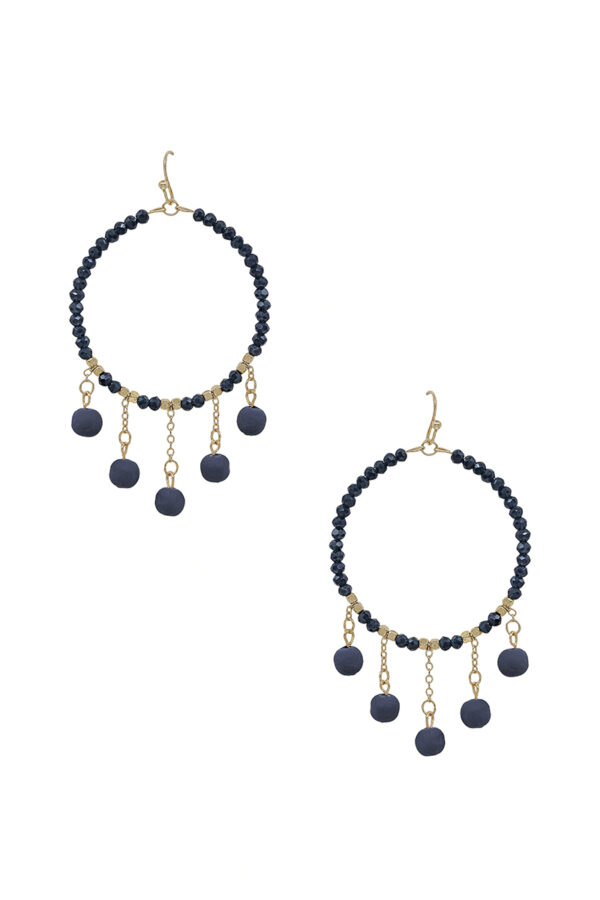Clay Ball Charm Round Bead Earrings – 2-inch Color Mix