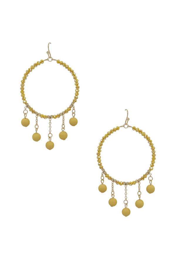 Clay Ball Charm Round Bead Earrings – 2-inch Color Mix