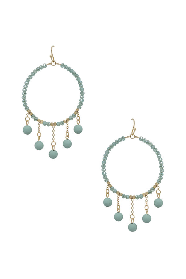 Clay Ball Charm Round Bead Earrings – 2-inch Color Mix