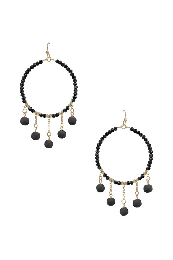 Clay Ball Charm Round Bead Earrings – 2-inch Color Mix