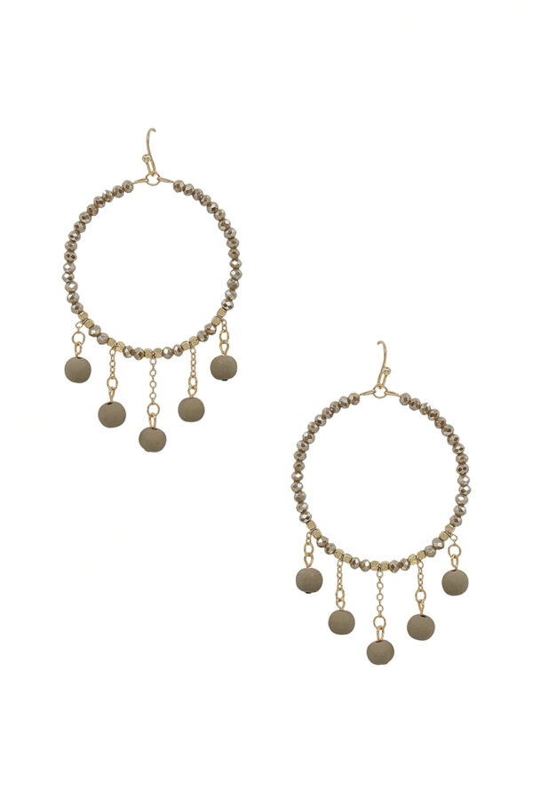Clay Ball Charm Round Bead Earrings – 2-inch Color Mix