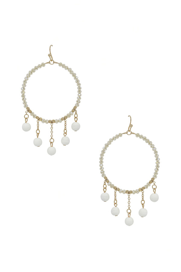 Clay Ball Charm Round Bead Earrings – 2-inch Color Mix