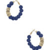 Clay Ball Hoop Earrings with Metal Accent