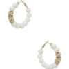 Clay Ball Hoop Earrings with Metal Accent