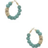 Clay Ball Hoop Earrings with Metal Accent