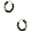 Clay Ball Hoop Earrings with Metal Accent
