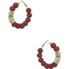 Clay Ball Hoop Earrings with Metal Accent
