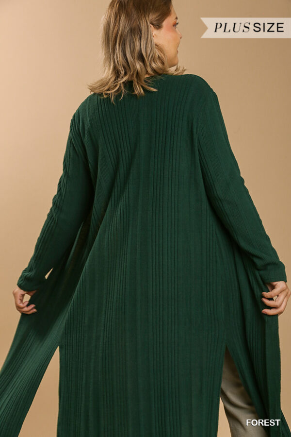 Open Front Long Cardigan – Forest (Plus Size)