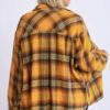 Plus Size Plaid Collar Button-Down Overshirt – Mustard Mix