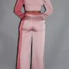 Colorblock Crop Blazer & Low-Rise Wide-Leg Pant Set – Blush