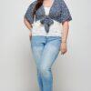 Plus-Size Ditsy Floral Cropped Bolero Cardigan – Denim