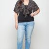 Plus Size Ditsy Floral Cropped Bolero Cardigan – Black