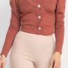 Geometric Cami & Puff-Sleeve Blazer Set – Smokey Mauve