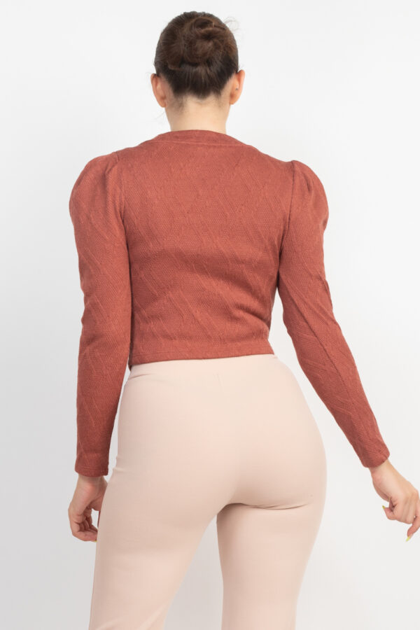 Geometric Cami & Puff-Sleeve Blazer Set – Smokey Mauve