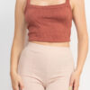 Geometric Cami & Puff-Sleeve Blazer Set – Smokey Mauve