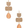 Teardrop Gem Multi-Shape Dangle Earrings – Brown, Coral, Teal, Mustard