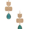 Teardrop Gem Multi-Shape Dangle Earrings – Brown, Coral, Teal, Mustard