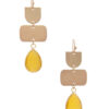Teardrop Gem Multi-Shape Dangle Earrings – Brown, Coral, Teal, Mustard