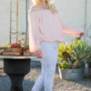 Off-Shoulder Bubble Sleeve Top – Rose (Plus Size)