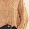 Floral-Print Collared Shirt – Oversized Caramel