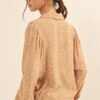 Floral-Print Collared Shirt – Oversized Caramel