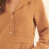 Woven Corduroy Romper with Lapel Collar – Taupe