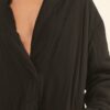 Solid Woven Jacket – Shawl Collar, Black
