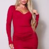 Long-Sleeve Corset Halter Mini Dress – Port