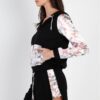 Colorblock Zip-Up Hooded Top & Shorts – Black/Multi