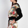 Satin-Effect Animal Print Hooded Top & Shorts – Black/Ivory