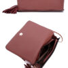 Tassel Crossbody Bag with Double Metal Stitching