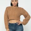 Cable Pullover Top – Mocha Cable Knit