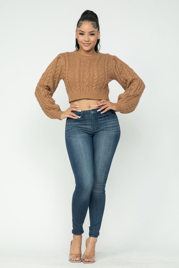 Cable Pullover Top – Mocha Cable Knit