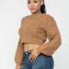 Cable Pullover Top – Mocha Cable Knit