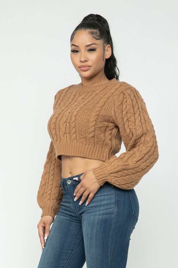 Cable Pullover Top – Mocha Cable Knit