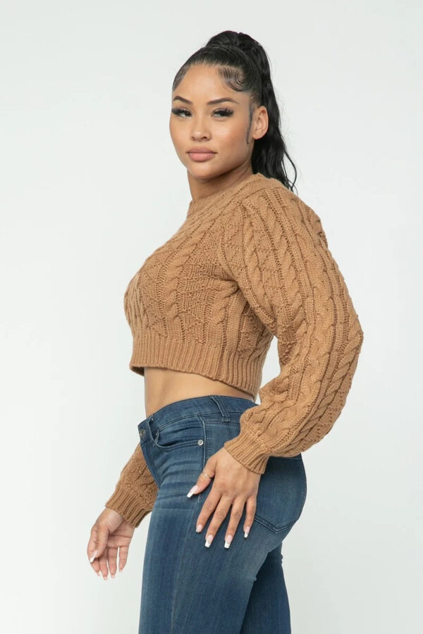 Cable Pullover Top – Mocha Cable Knit