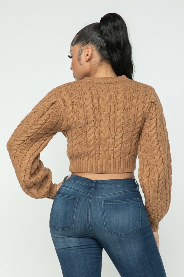 Cable Pullover Top – Mocha Cable Knit