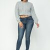 Cable Pullover Top – Cable Knit in Heather Grey
