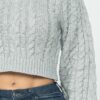 Cable Pullover Top – Cable Knit in Heather Grey