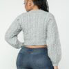 Cable Pullover Top – Cable Knit in Heather Grey