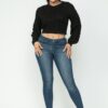 Cable Knit Pullover Top – Textured Cable Detail, Black