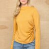 Mock Neck Knit Top with Side Ruching – Mango